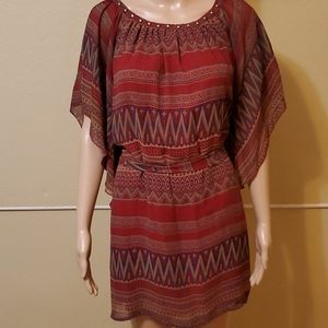 Ya Los Angeles Silk Blend Printed Dress